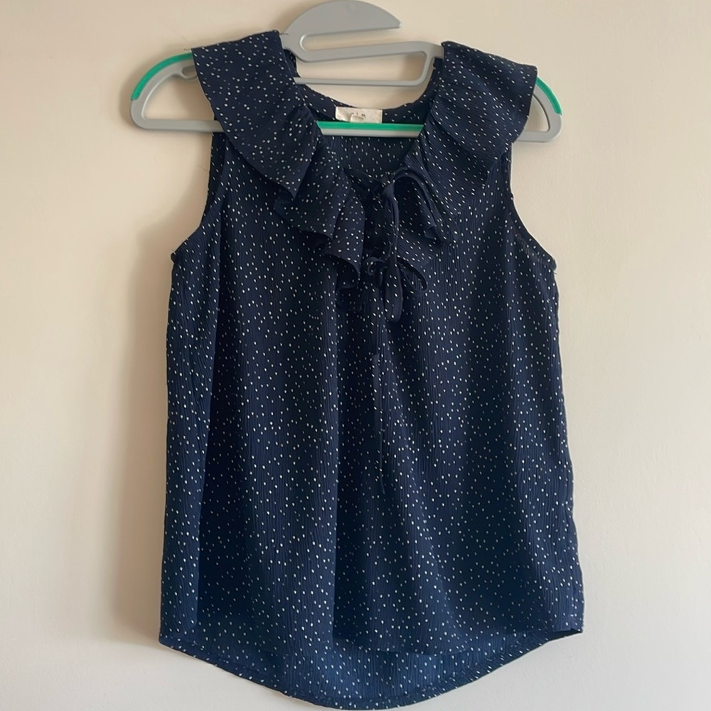 Anthropologie E (hanger) M navy blue blouse S